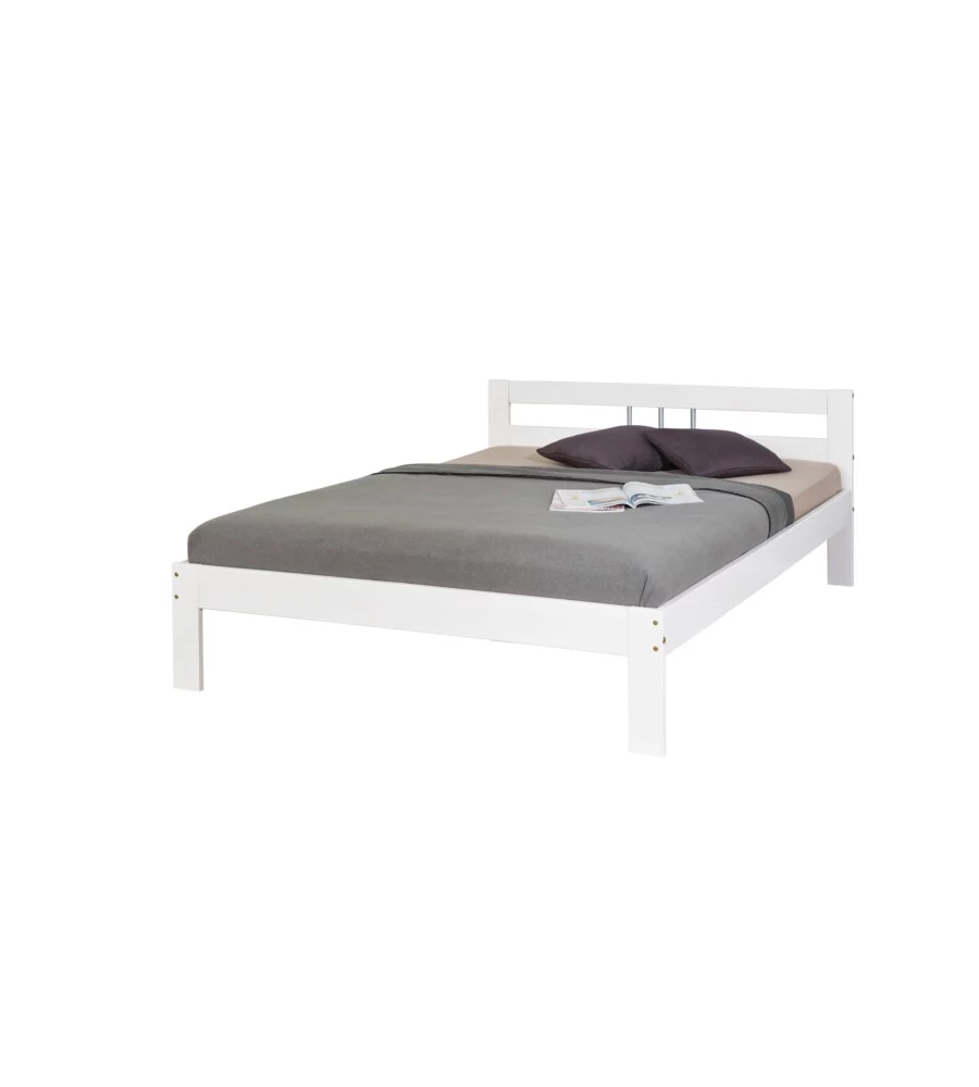 LETTO MATRIMONIALE IN PINO BIANCO 140X200 CM